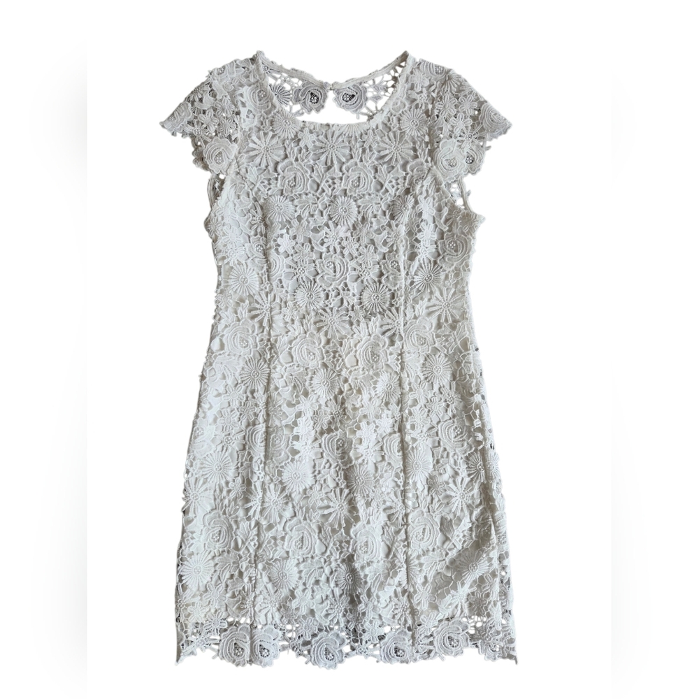 Lulus White Floral Lace Bridal Wedding Dress Large